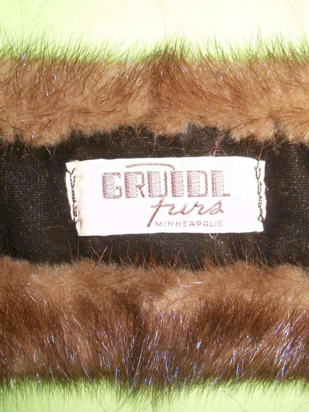 Vintage Real Gruidl Brown Mink Fur Collar/Stole